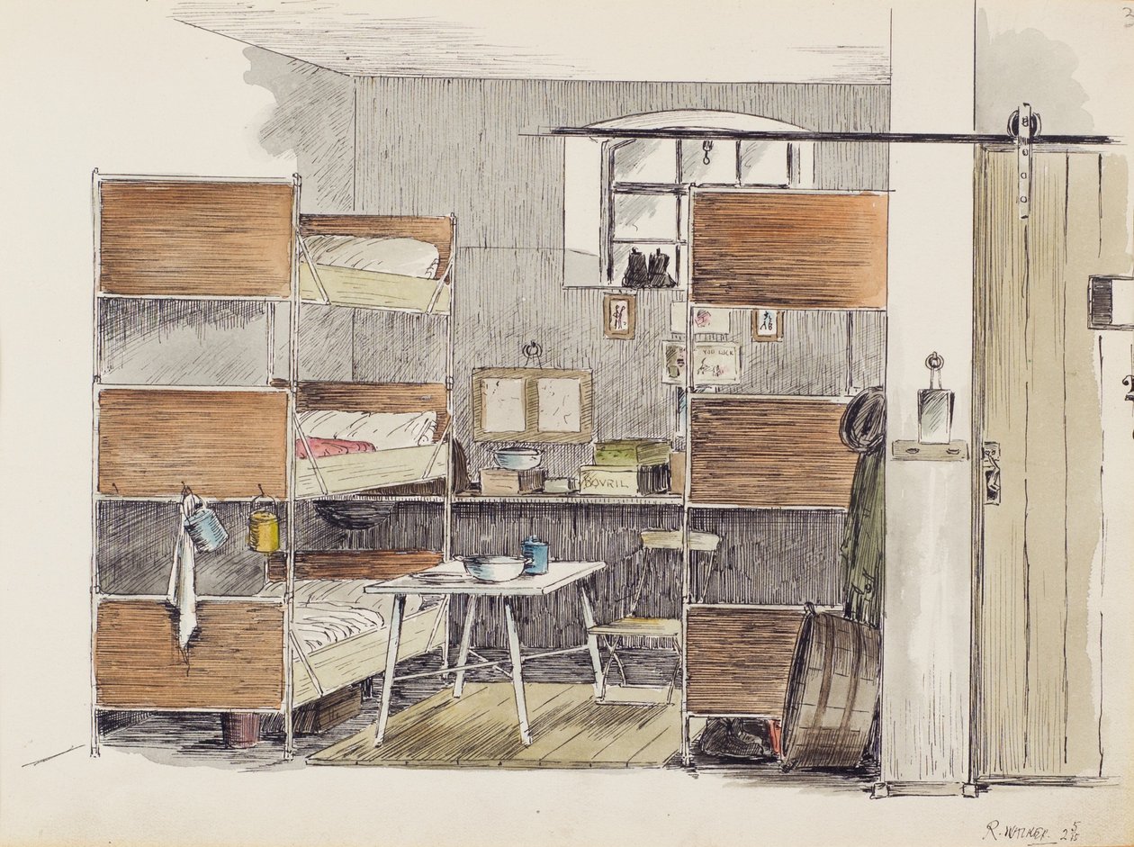 The Artists Horse Box, 2.5., 1915 (pióro i atrament z toaletą na papierze) autorstwa Robert Walker