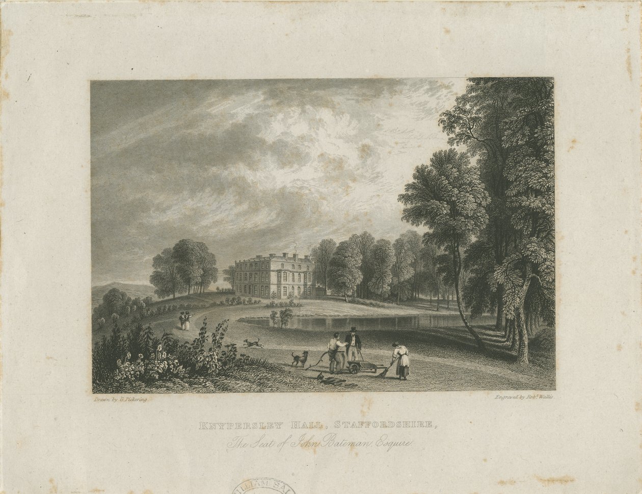 Biddulph - Knypersley Hall [nowość]: staloryt i [?XIX wiek] autorstwa Robert Wallis