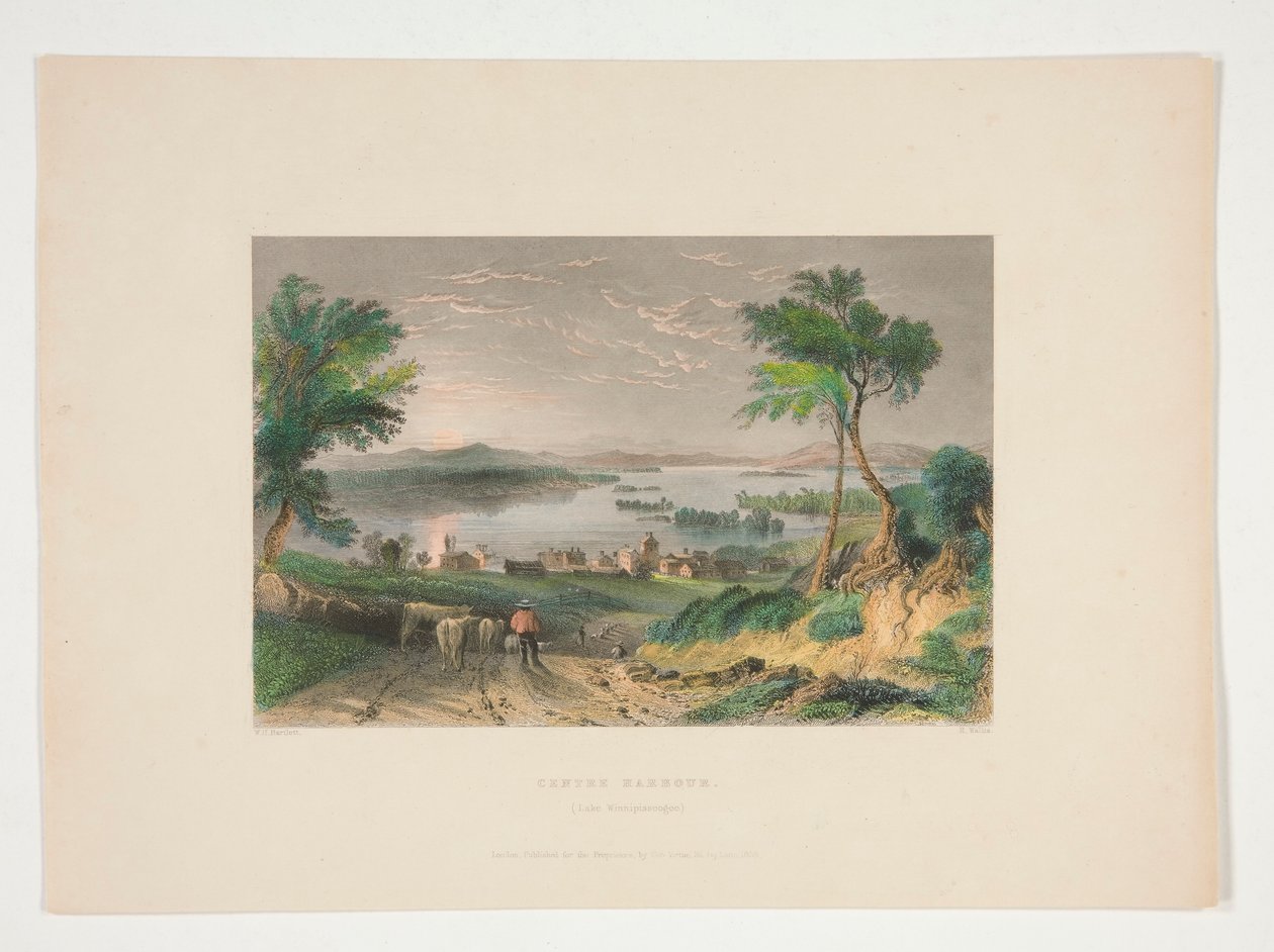 Port centralny, jezioro Winnipesaukee, ilustracja dla Nathaniela Parkera Willisa autorstwa Robert Wallis