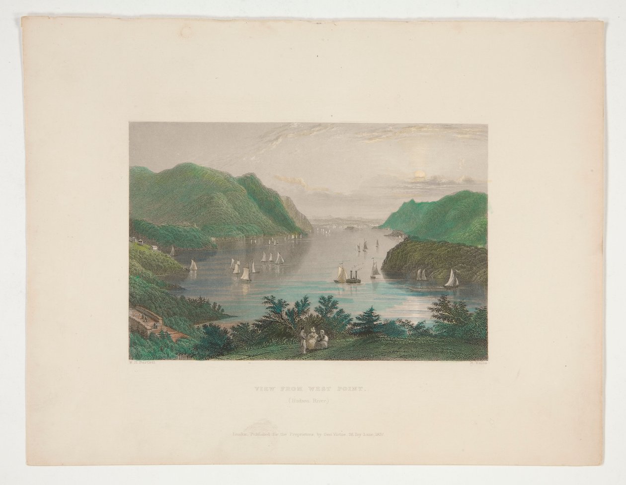 Widok z West Point (rzeka Hudson), ilustracja dla Nathaniela Parkera Willisa autorstwa Robert Wallis