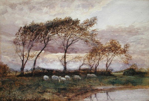 Jesienny wieczór (akwarela na papierze) autorstwa Robert Weir Allan