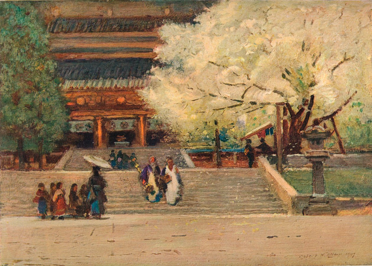 Świątynia w Nikko, Japonia, ok. 1908 r. autorstwa Robert Weir Allan