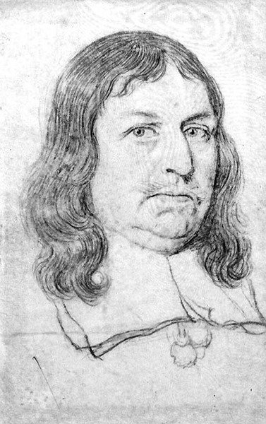 Portret męski, prawdopodobnie Olivera Cromwella (1599-1658) (ołówek na welinie) autorstwa Robert White
