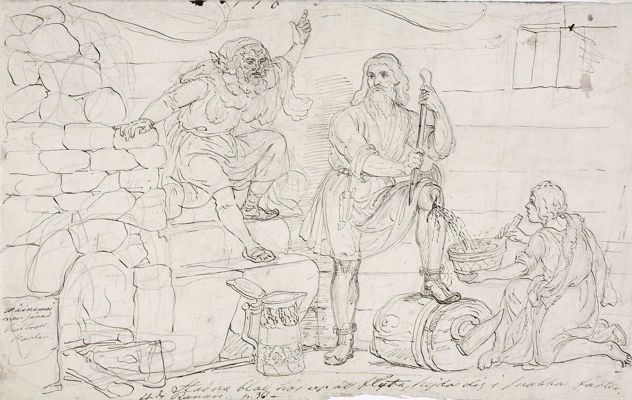 Väinämöinen´s Cut Knee, szkic autorstwa Robert Wilhelm Ekman