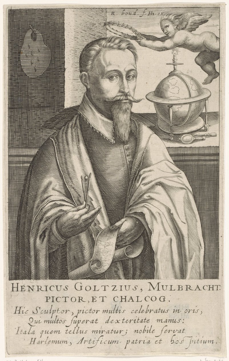 Portret Hendrika Goltziusa, ok. 1610 (rycina) autorstwa Robert Willemsz de Baudous