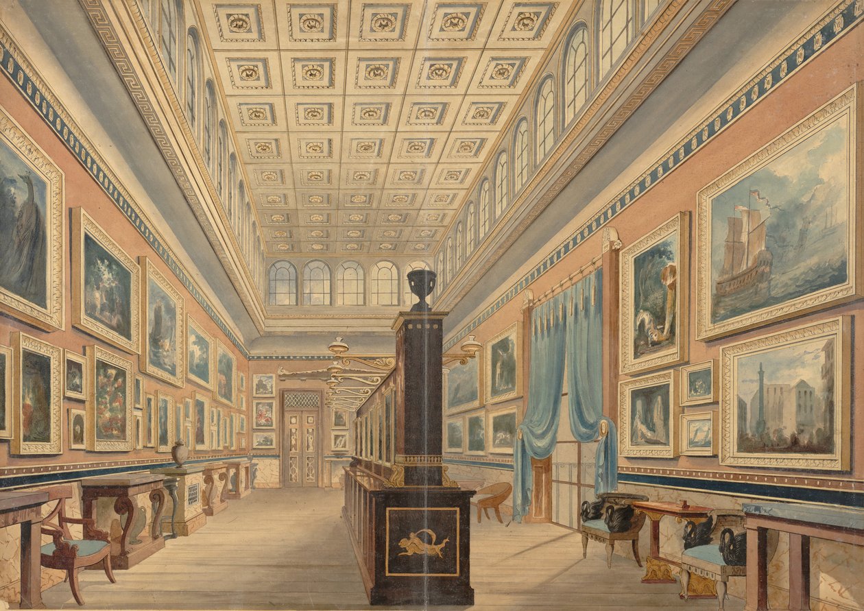 Flamandzka Galeria Obrazów, rezydencja Thomasa Hope, Duchess Street, Portland Place, 1830-51. autorstwa Robert William Billings