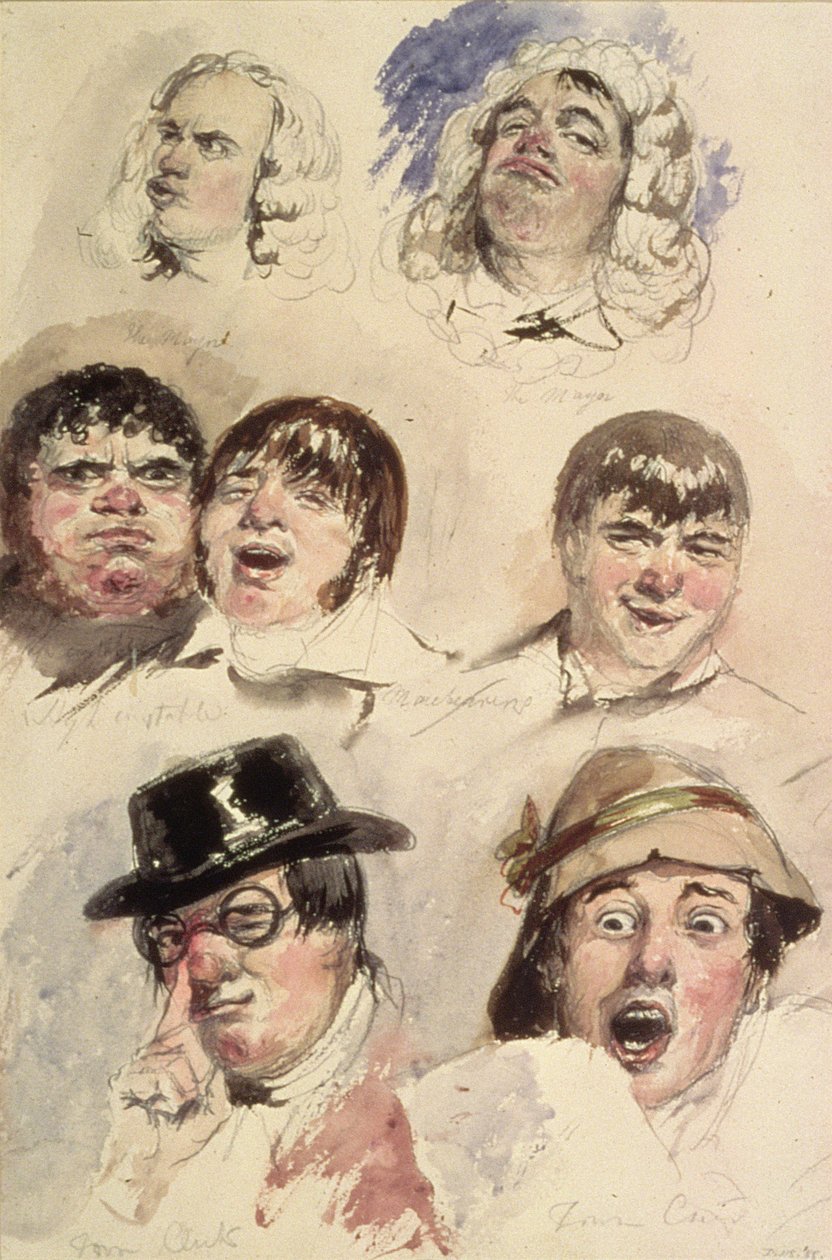 Arkusz studiów siedmiu głów autorstwa Robert William Buss