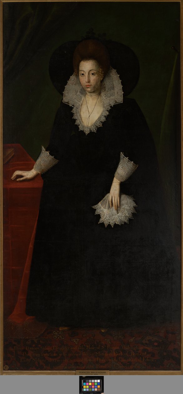 Frances Walsingham, żona Sir Philipa Sidneya, ok. 1570-1632 (olej na płótnie) autorstwa Robert the Elder (attr. to) Peake