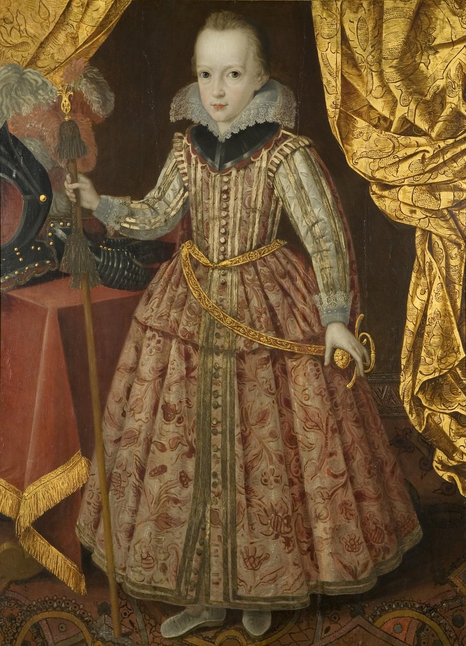 Karol I (1600-49) jako książę Yorku, ok. 1605 (olej na płótnie) autorstwa Robert the Elder Peake