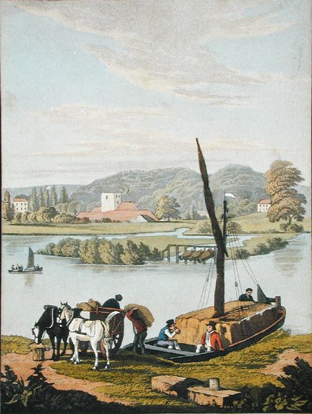 Clifton Spring, z „Naturama, czyli nieskończona transpozycja poglądów natury na Tamizę”, ok. 1825 (akwatinta ręcznie kolorowana) autorstwa Robert the Younger Havell