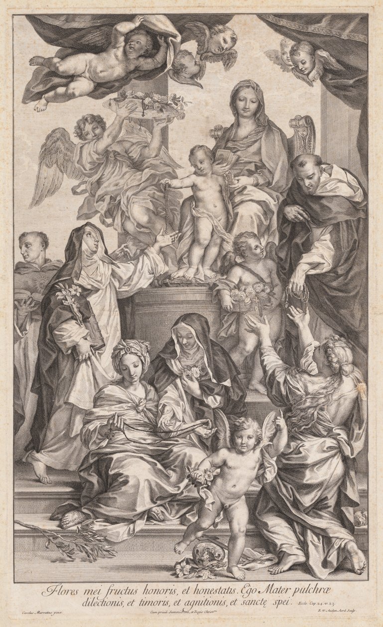 Dziewica z Dzieciątkiem ze świętymi, ok. 1930 1720-1730. autorstwa Robert van Audenaerd