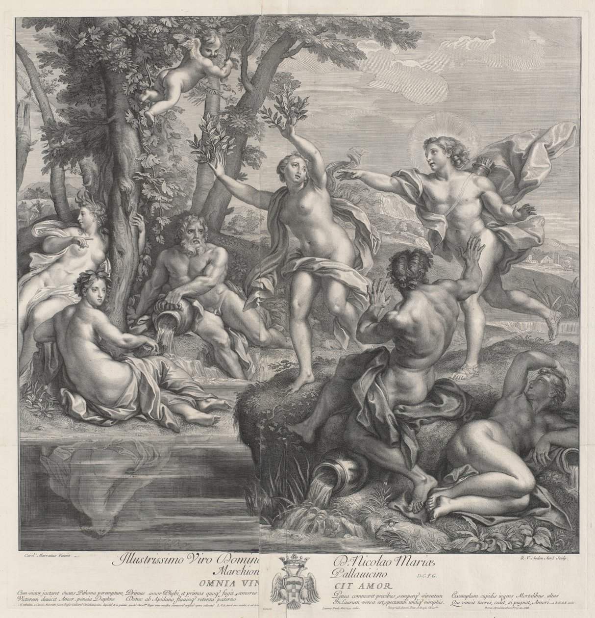 Omnia Vincit Amor [Apollo and Daphne], 1728.    1156976   pl       polish Successfully Translated  Original: Dode eekhoorn en vlieg Lécurueil et la mouche? (title on object) Translat: Dode eekhoorn en vlieg L