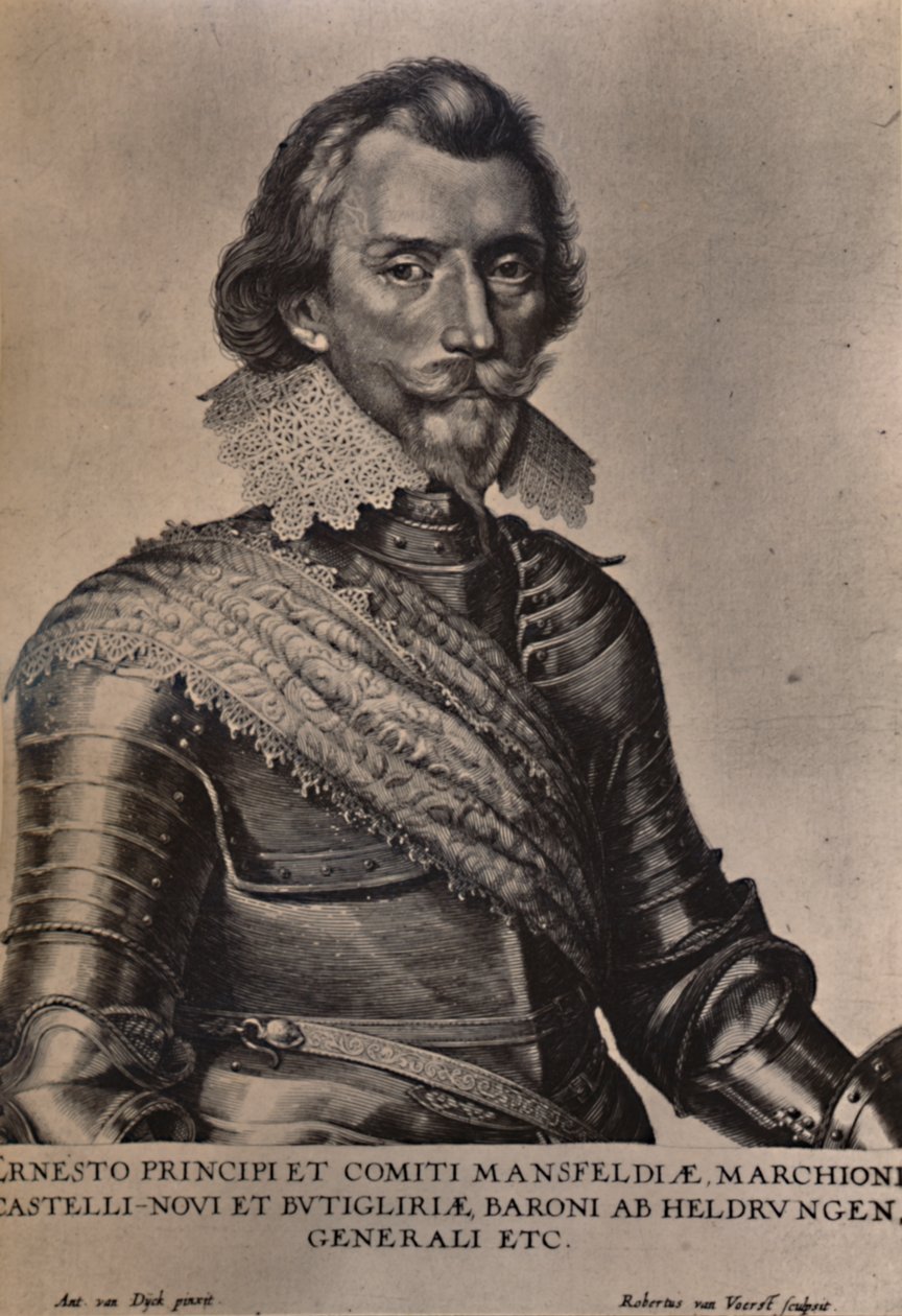 Hrabia Ernst von Mansfeld, niemiecki generał wojny trzydziestoletniej, XVII w. 1894 autorstwa Robert van Voerst