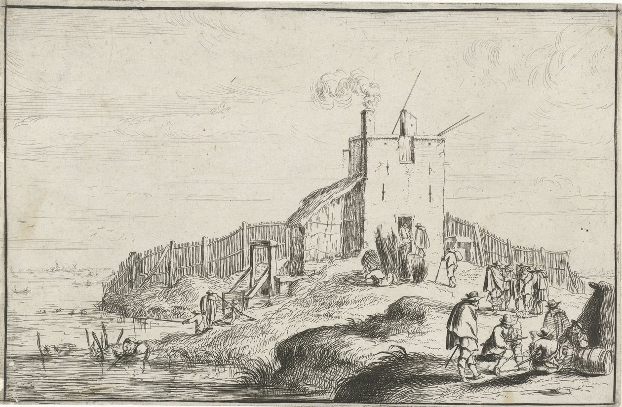 Mała forteca na rzece autorstwa Robert van den Hoecke