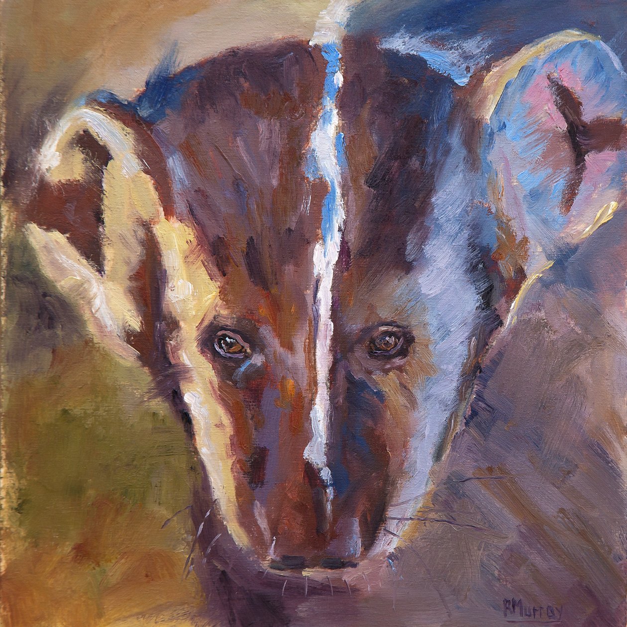 Feisty Friend, 2019 (olej na panelu) autorstwa Roberta Murray