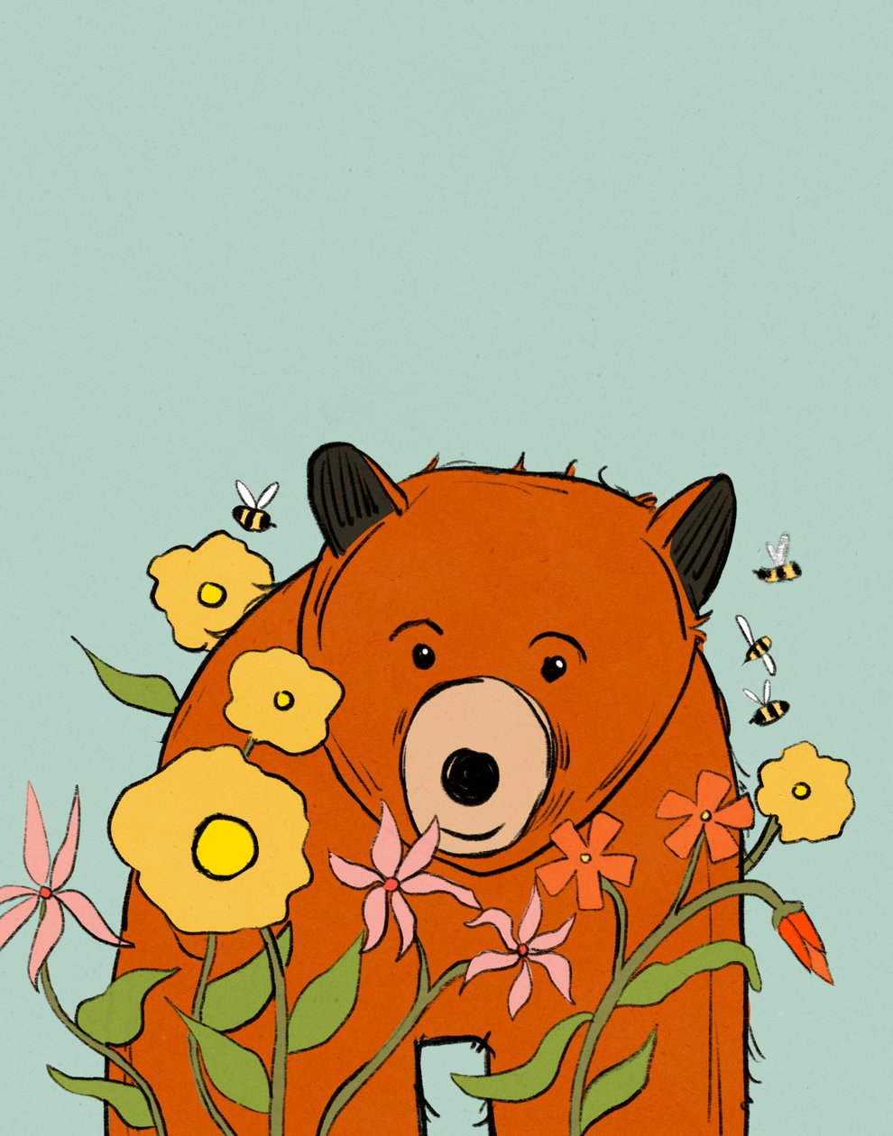 Flower Bear, 2021 (w wersji cyfrowej) autorstwa Roberta Murray
