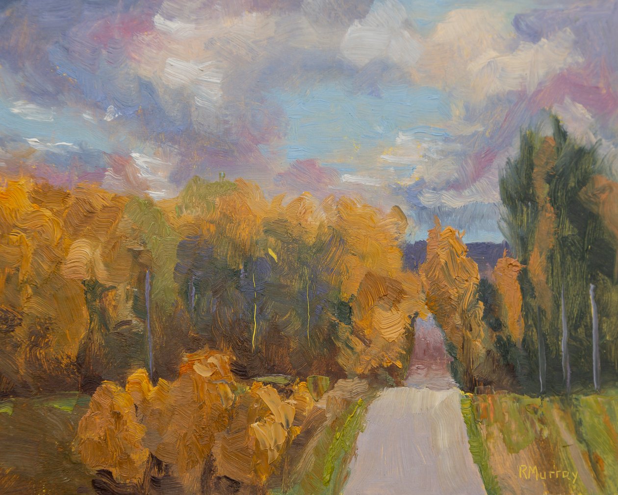 Grandview Autumn, 2023 (olej na panelu) autorstwa Roberta Murray