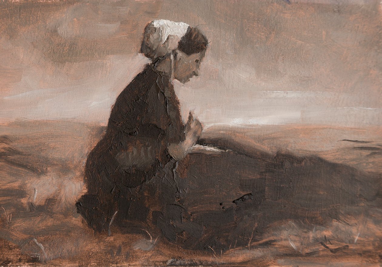 Mending The Nets, 2023 (olej na papierze) autorstwa Roberta Murray