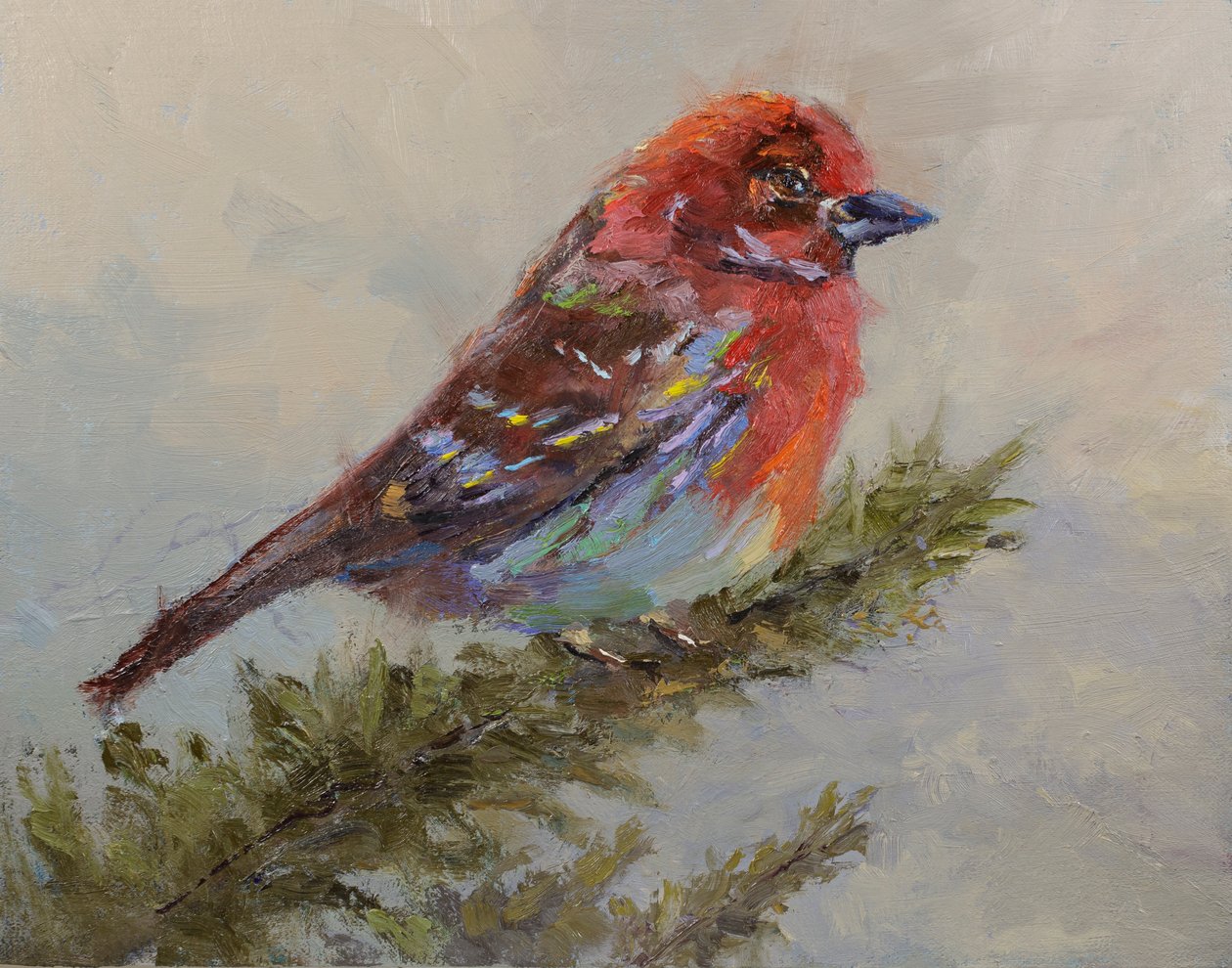 That Bird Of Song, 2023 (olej na panelu) autorstwa Roberta Murray