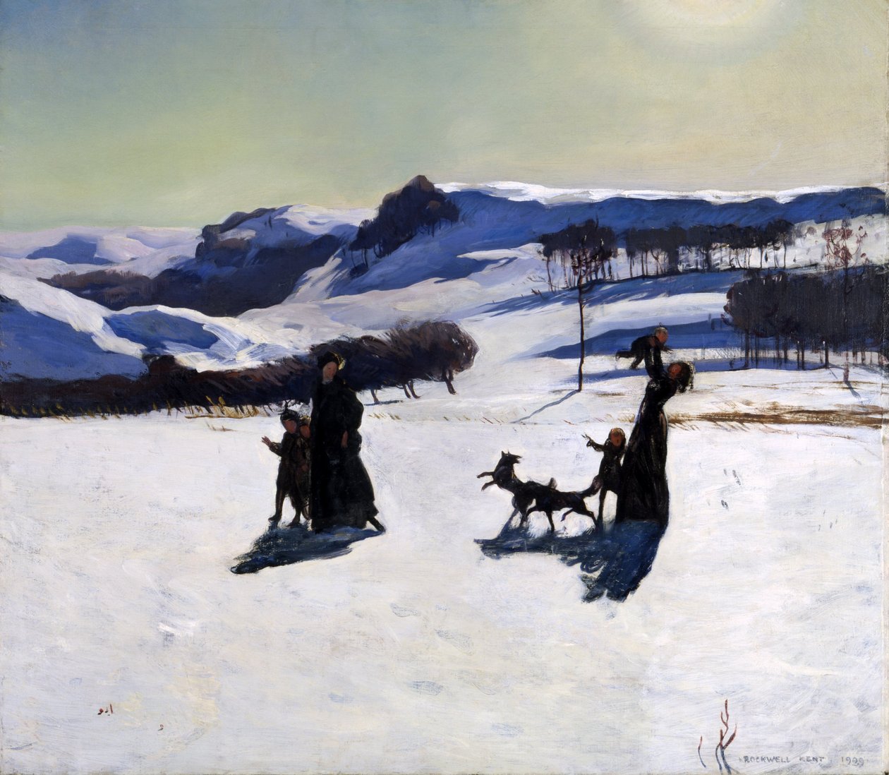 Śnieżne pola (Zima w Berkshires) autorstwa Rockwell Kent