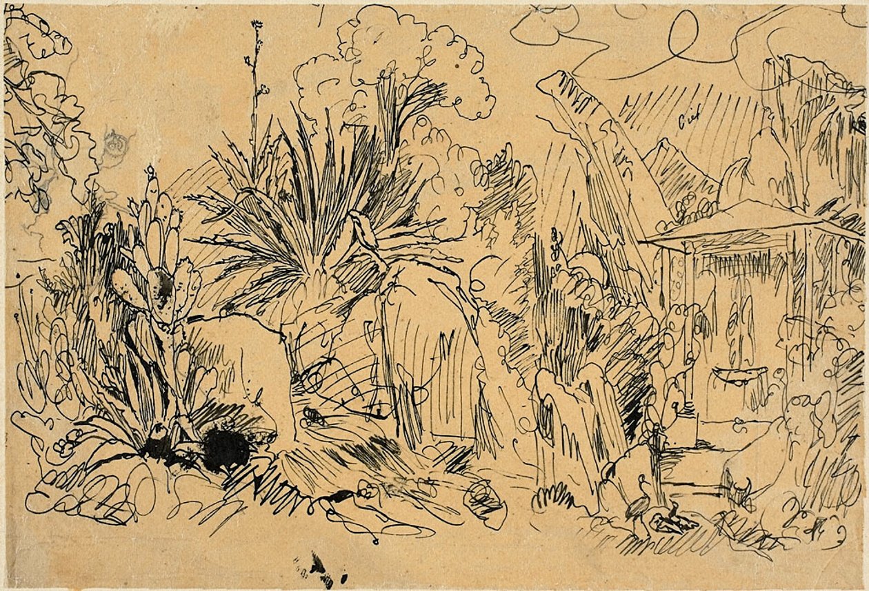 Afrykańska wioska autorstwa Rodolphe Bresdin