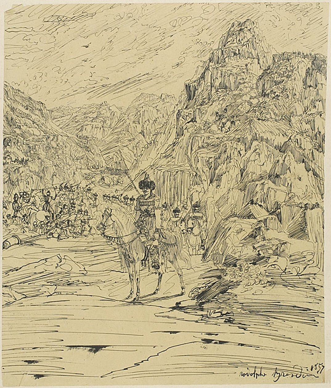 Bitwa w górach autorstwa Rodolphe Bresdin