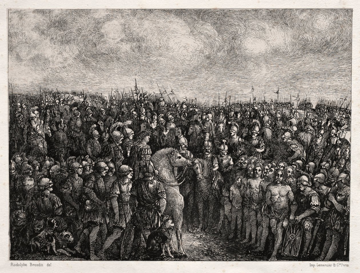 Cezar i jego więźniowie, 1878. autorstwa Rodolphe Bresdin