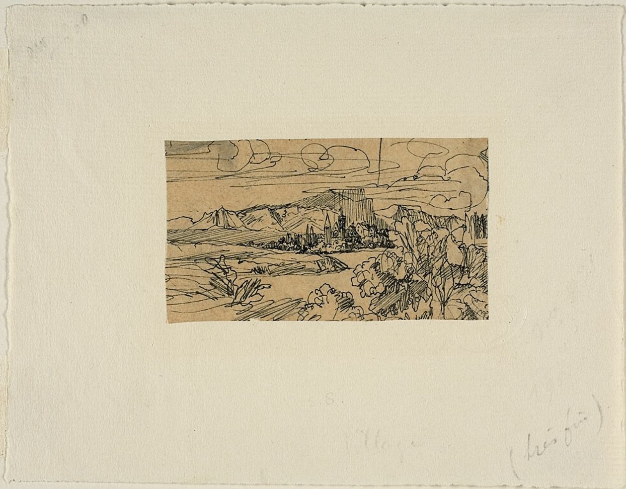 Katedra i wioska nad jeziorem autorstwa Rodolphe Bresdin