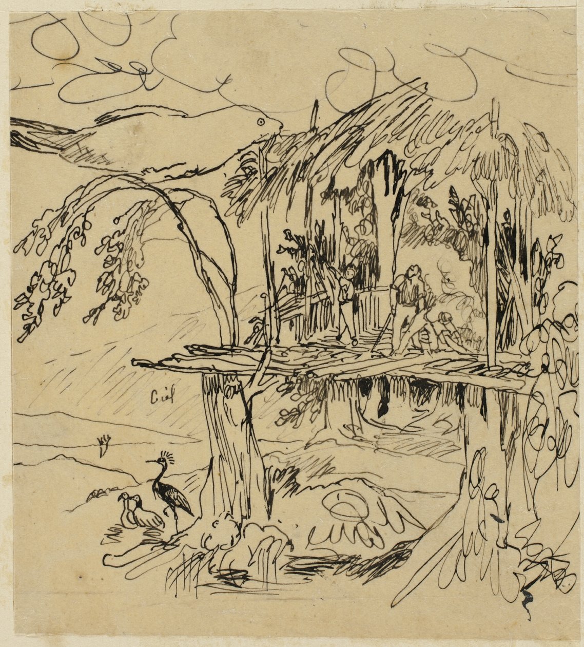 Wioska etruska autorstwa Rodolphe Bresdin