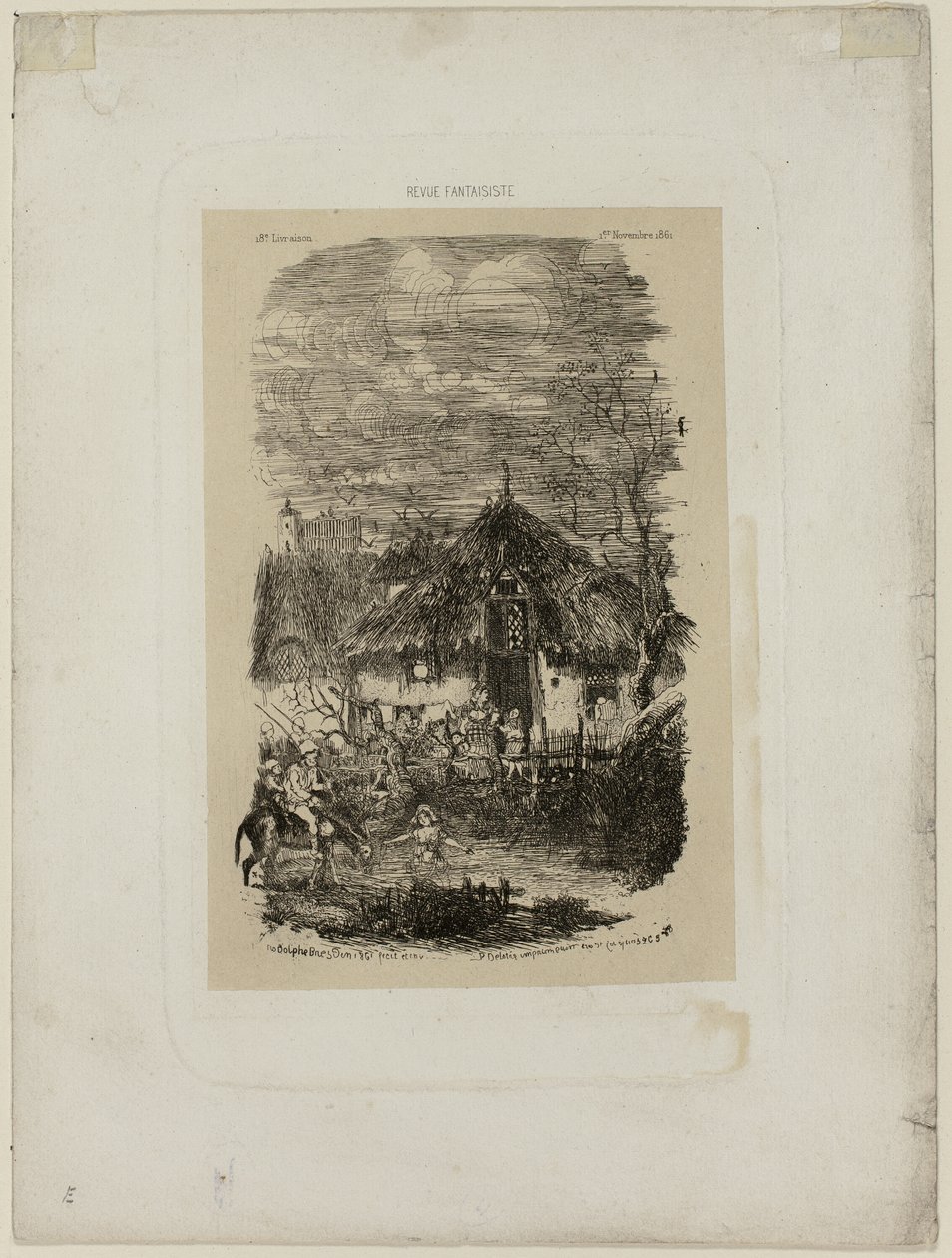 Wiejski domek, z Revue Fantaisiste autorstwa Rodolphe Bresdin