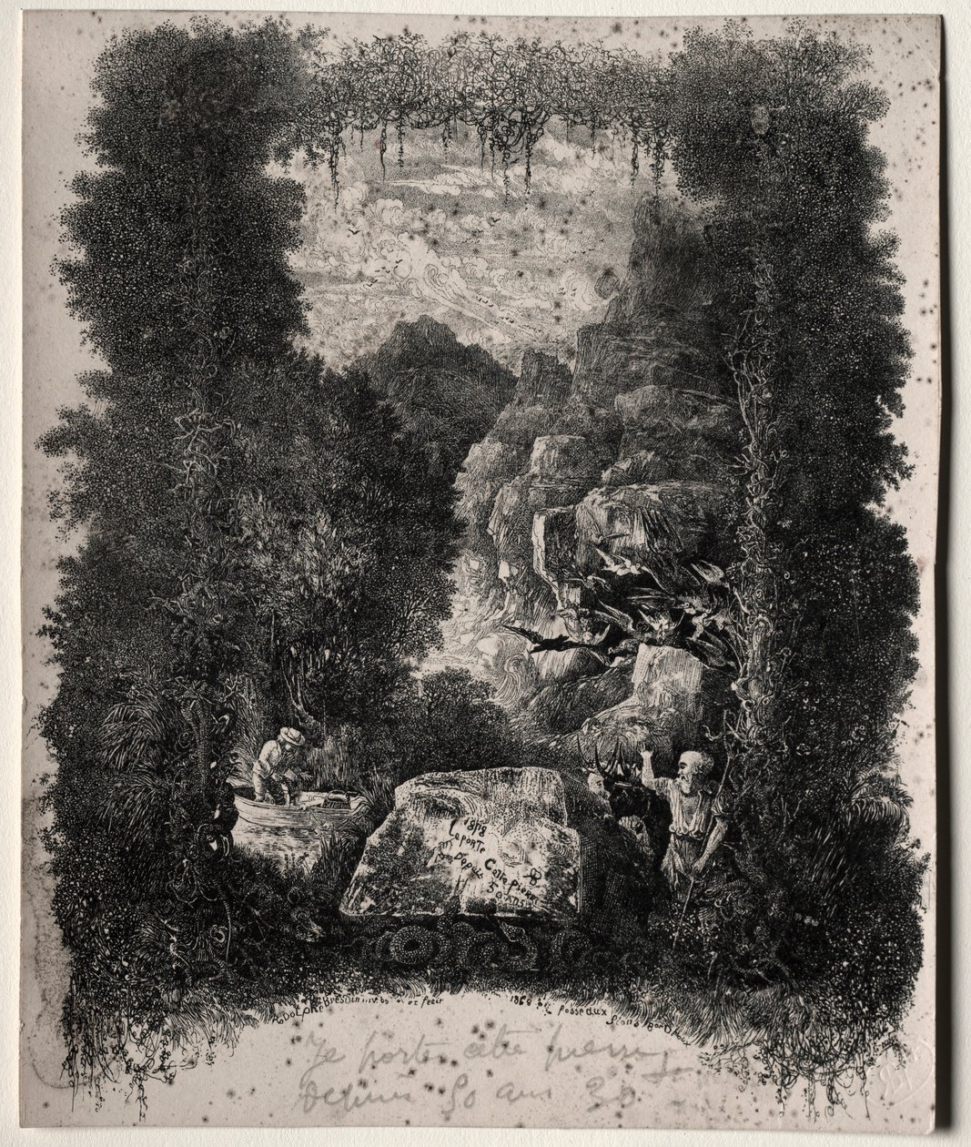 Pierwszy frontyspis do bajek i baśni Thierry-Faletans, 1868. autorstwa Rodolphe Bresdin