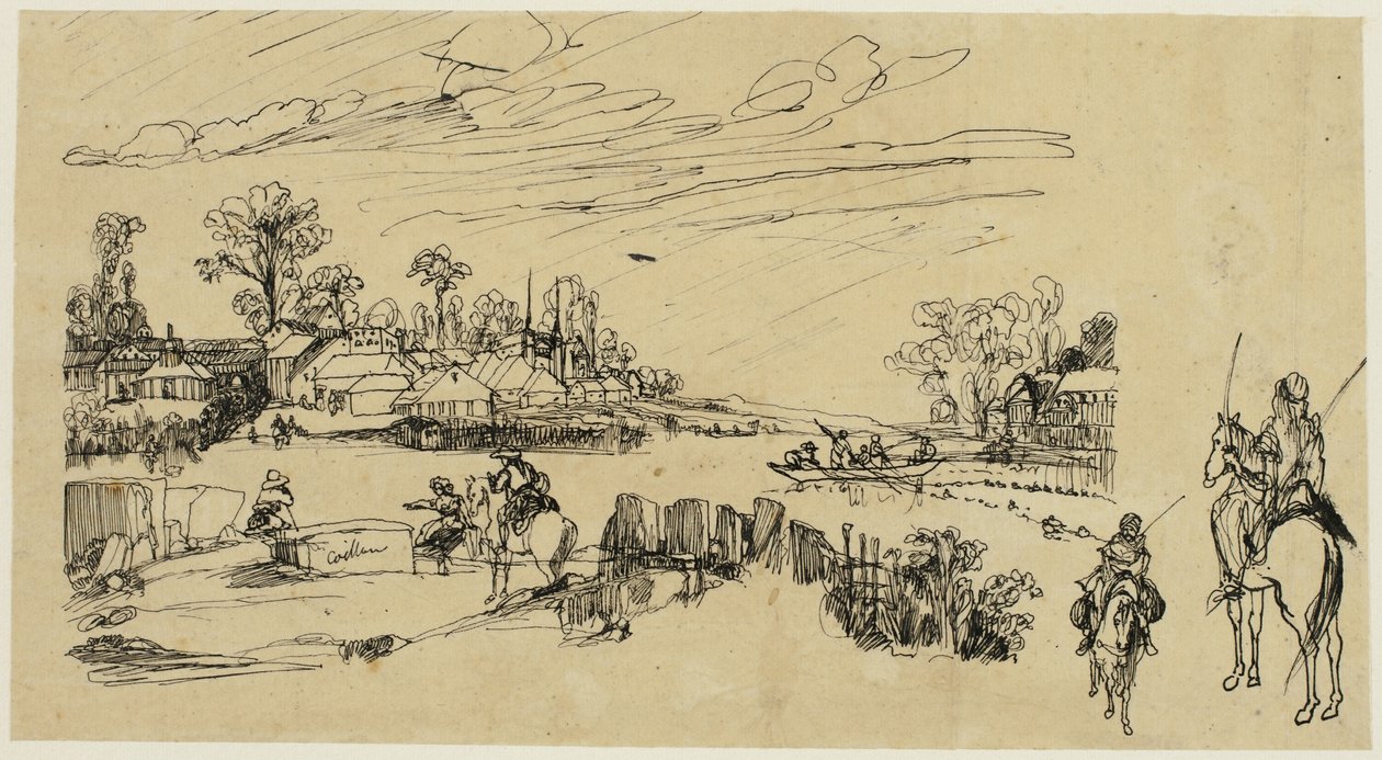 Jeźdźcy i rybacy autorstwa Rodolphe Bresdin