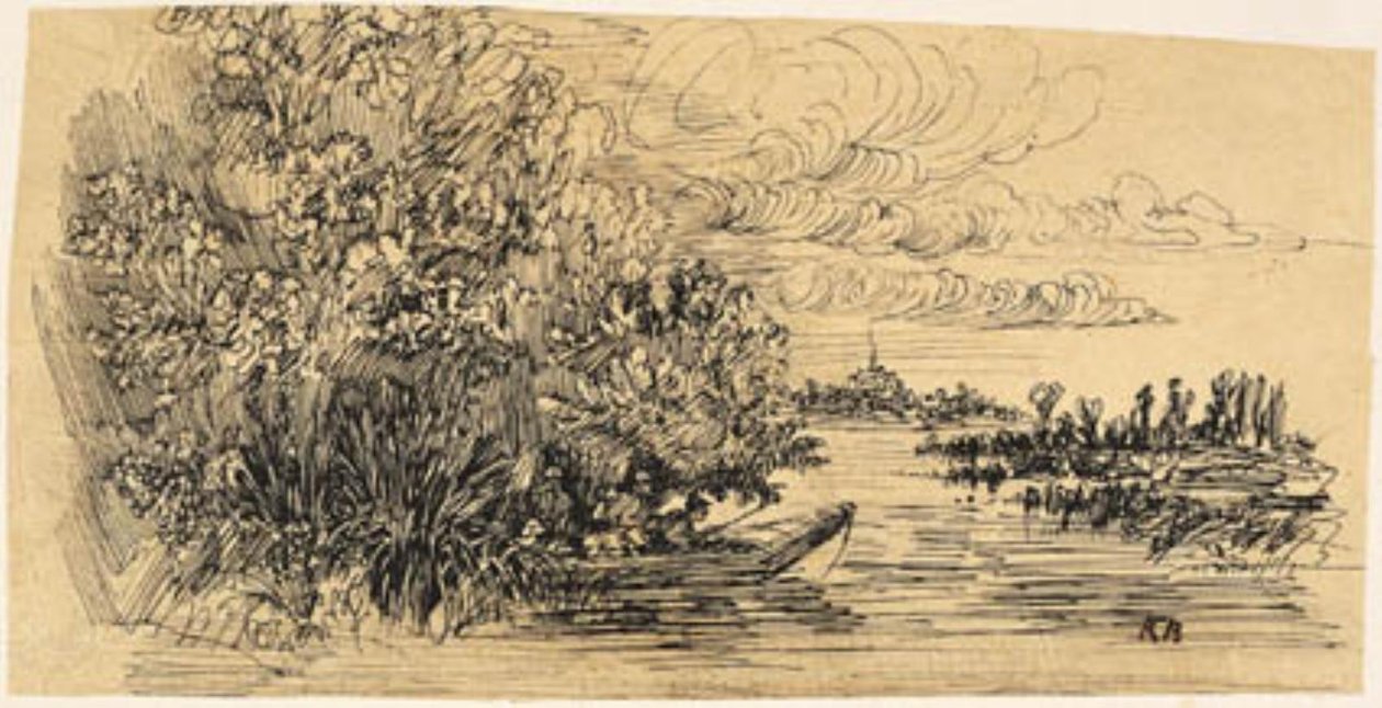 Łowcy w zasadzce w łodzi autorstwa Rodolphe Bresdin