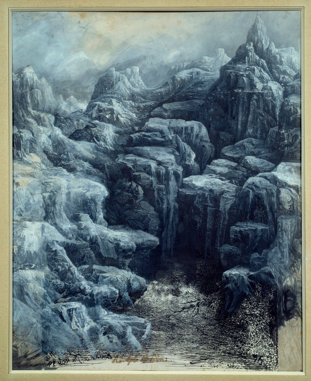 Les rocks Szary pranie i biały gwasz autorstwa Rodolphe Bresdin (1822-1885) 1884 Nd. 0,49x0,39 m Paryż, Muzeum Orsay autorstwa Rodolphe Bresdin