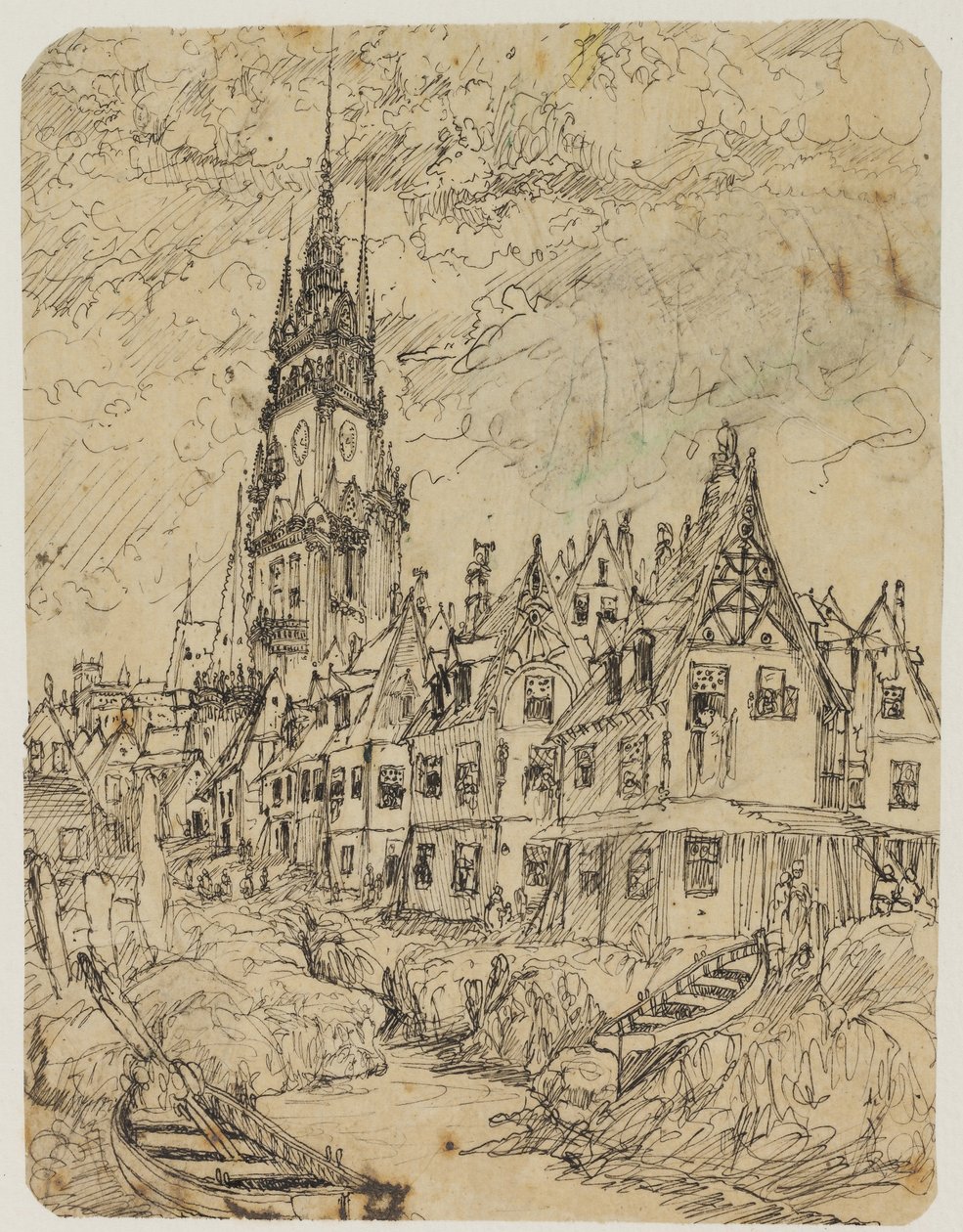 Wioska morska autorstwa Rodolphe Bresdin