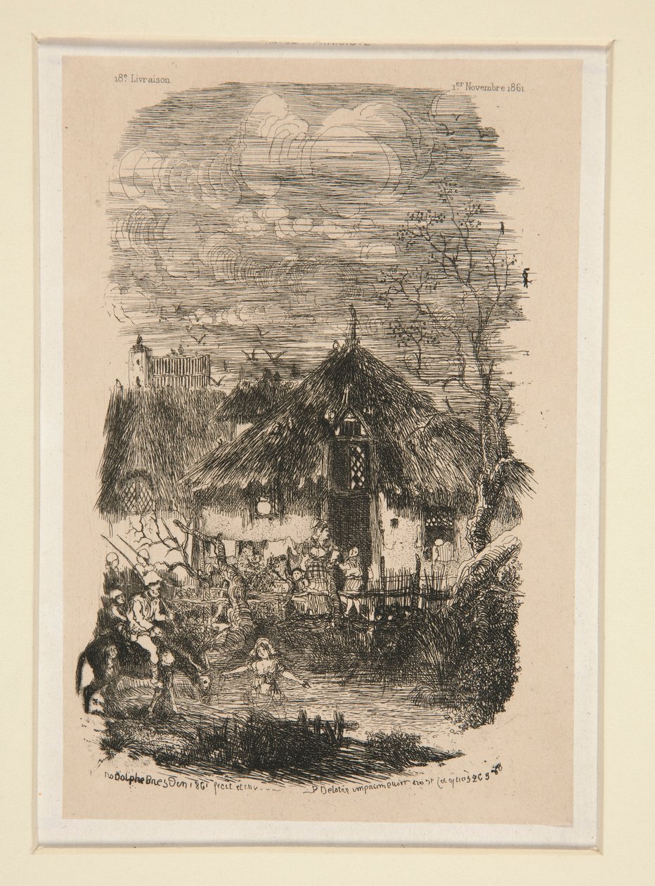 Pawilon Farm z La Revue fantaisiste autorstwa Rodolphe Bresdin