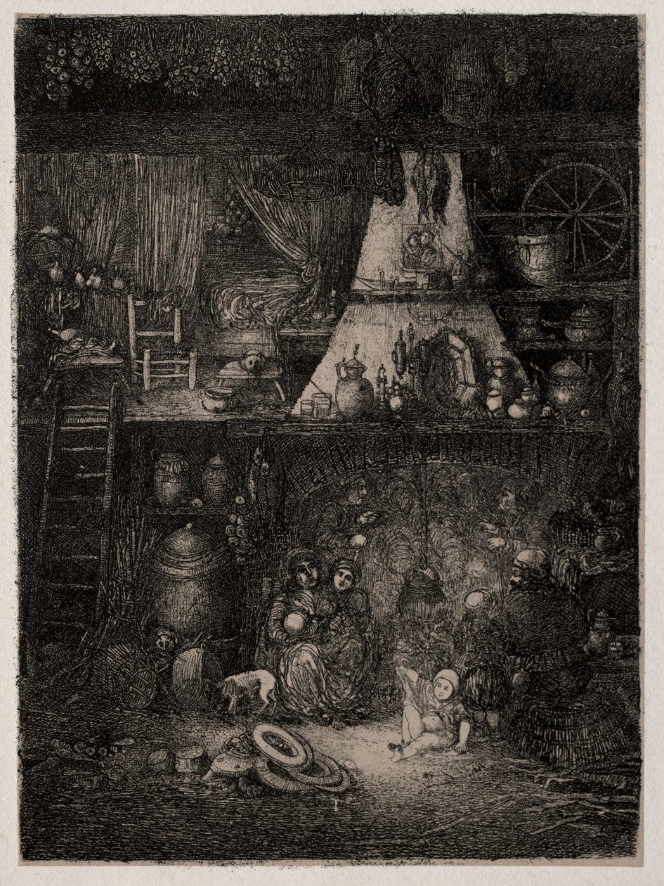 Wnętrze chłopskie w Haute-Garonne autorstwa Rodolphe Bresdin