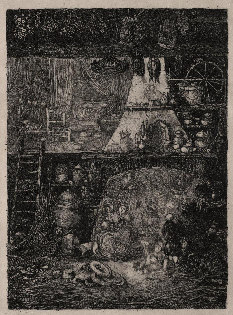 Wnętrze chłopskie w Haute-Garonne autorstwa Rodolphe Bresdin