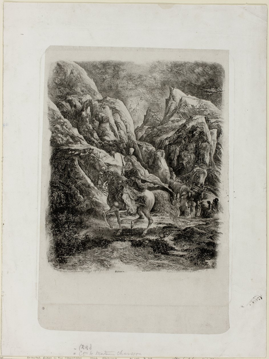 Jeździec w górach autorstwa Rodolphe Bresdin