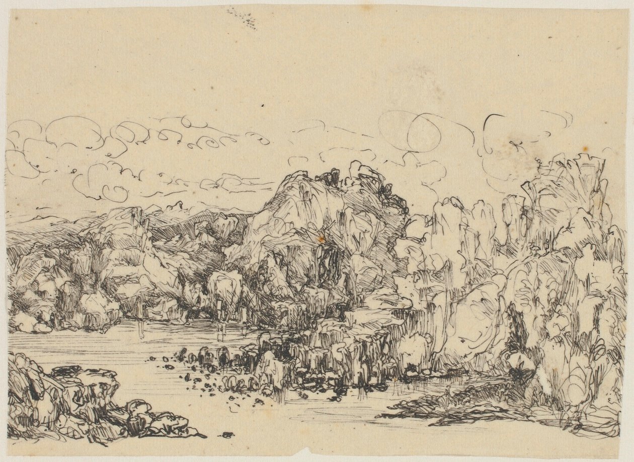 Skały nad morzem autorstwa Rodolphe Bresdin