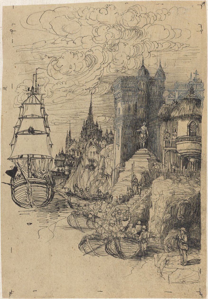 Pejzaż morski autorstwa Rodolphe Bresdin