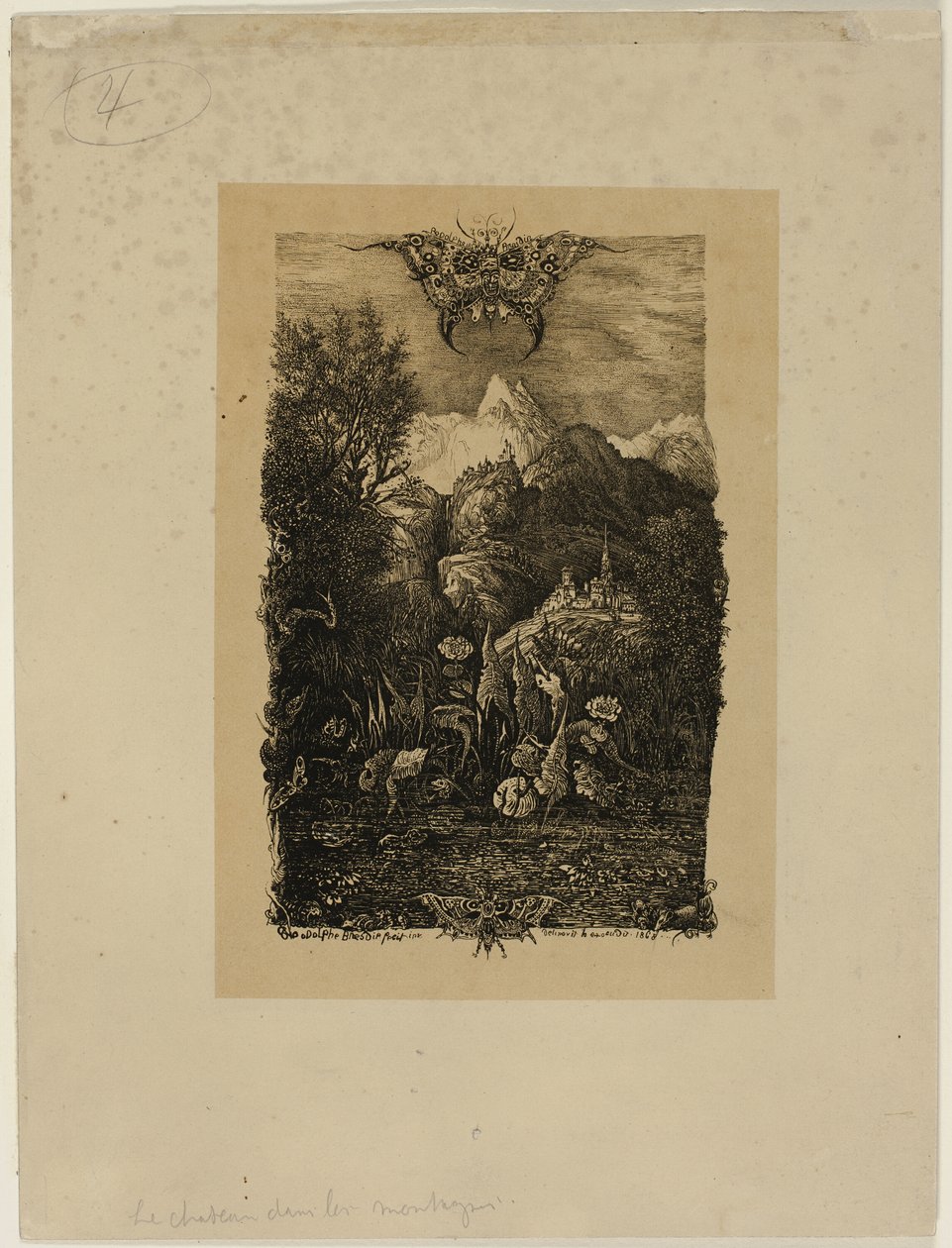 Motyl i staw autorstwa Rodolphe Bresdin