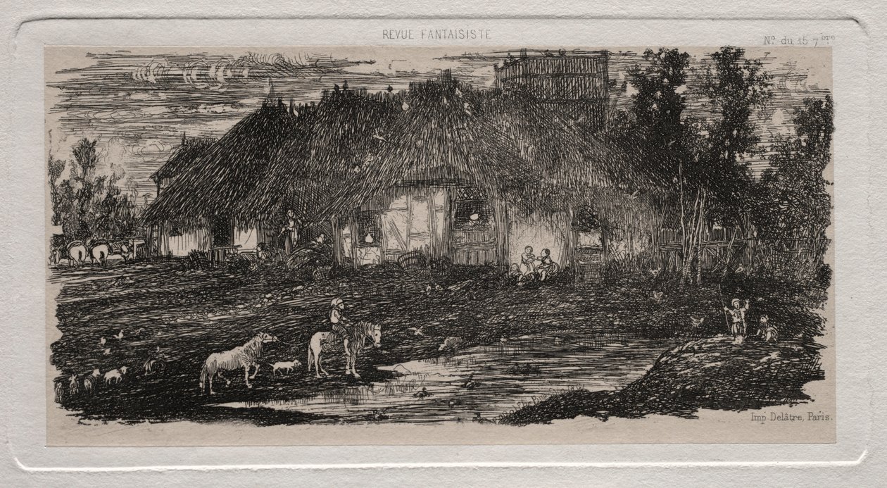 Podwórko, 1861. autorstwa Rodolphe Bresdin