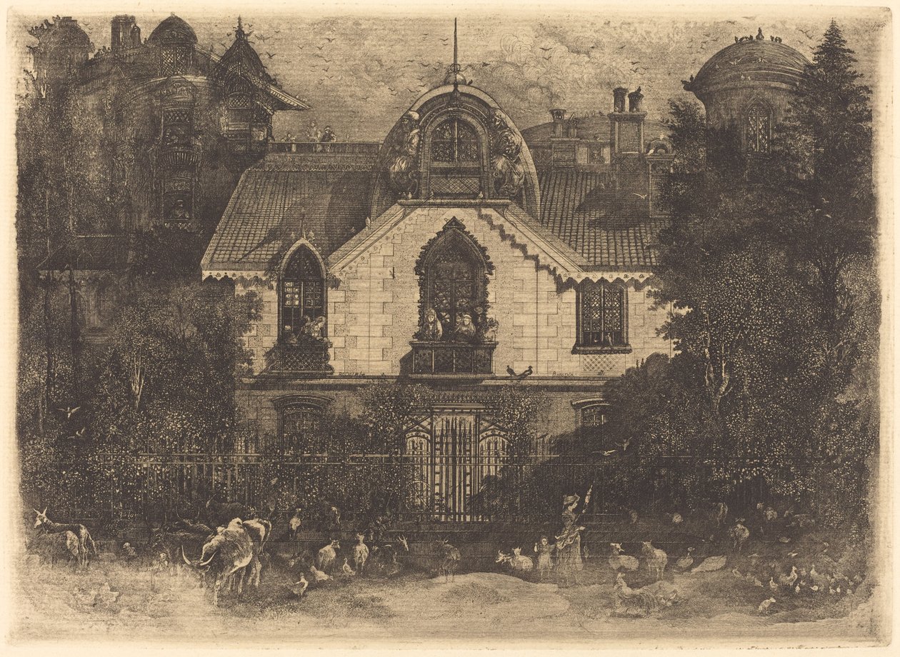 Nawiedzony dom autorstwa Rodolphe Bresdin