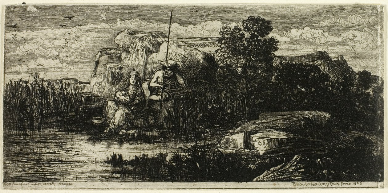 Święta Rodzina z Polakiem autorstwa Rodolphe Bresdin