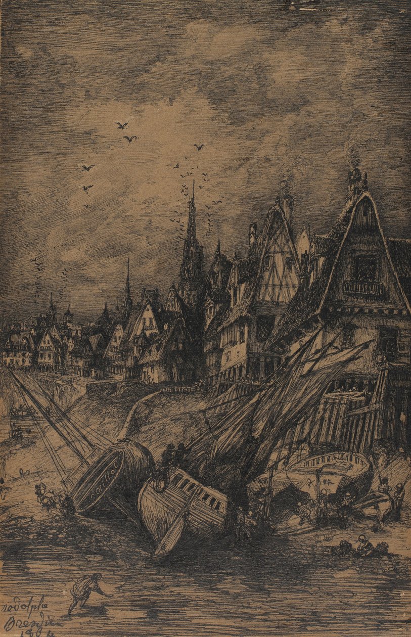 Zmyte statki, 1864 autorstwa Rodolphe Bresdin