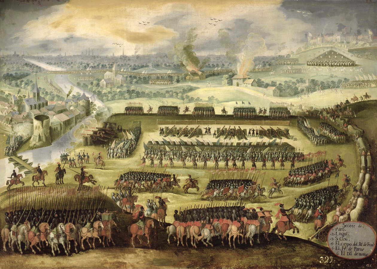 Oblężenie Paryża (Wojna przeciwko Francji 1556-8) autorstwa Rodrigo of Holland