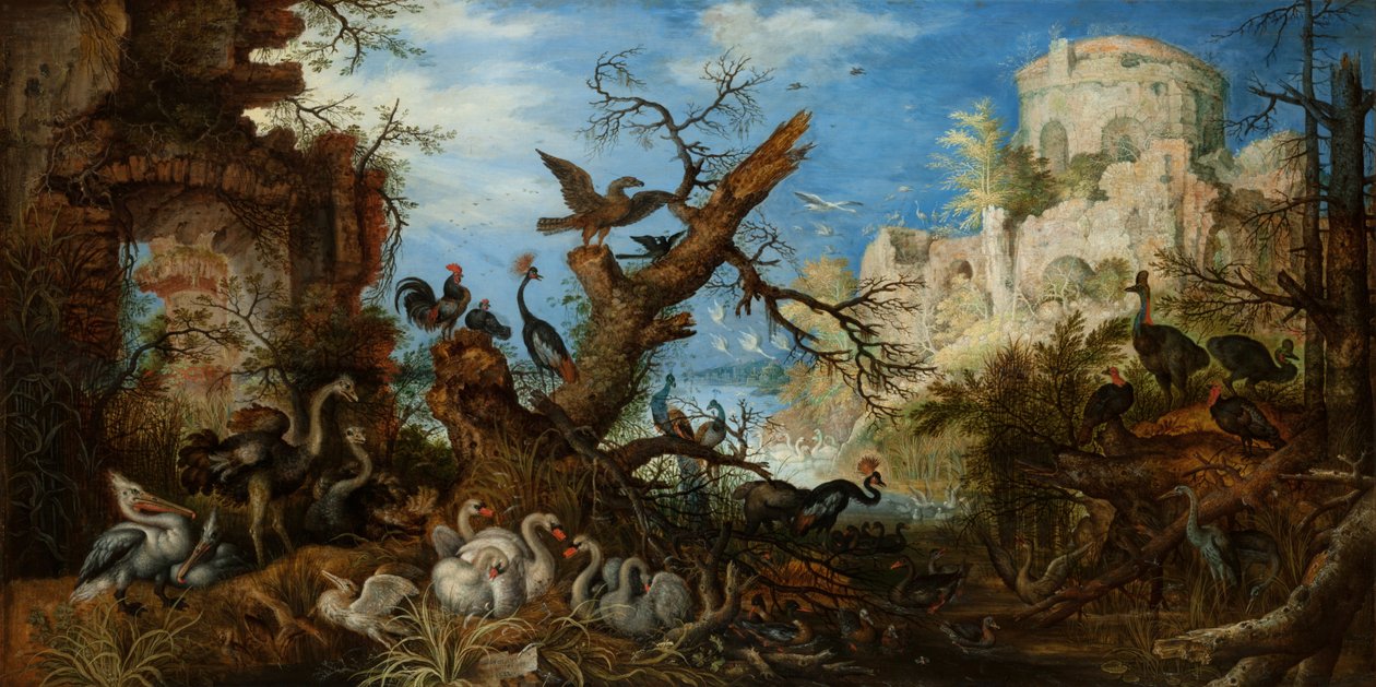 Pejzaż z ptakami, 1622 autorstwa Roelandt Jacobsz. Savery