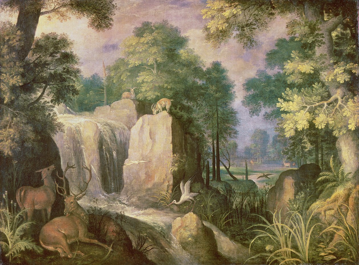 Клиффсполи бүхий ландшафт autorstwa Roelandt Jacobsz. Savery