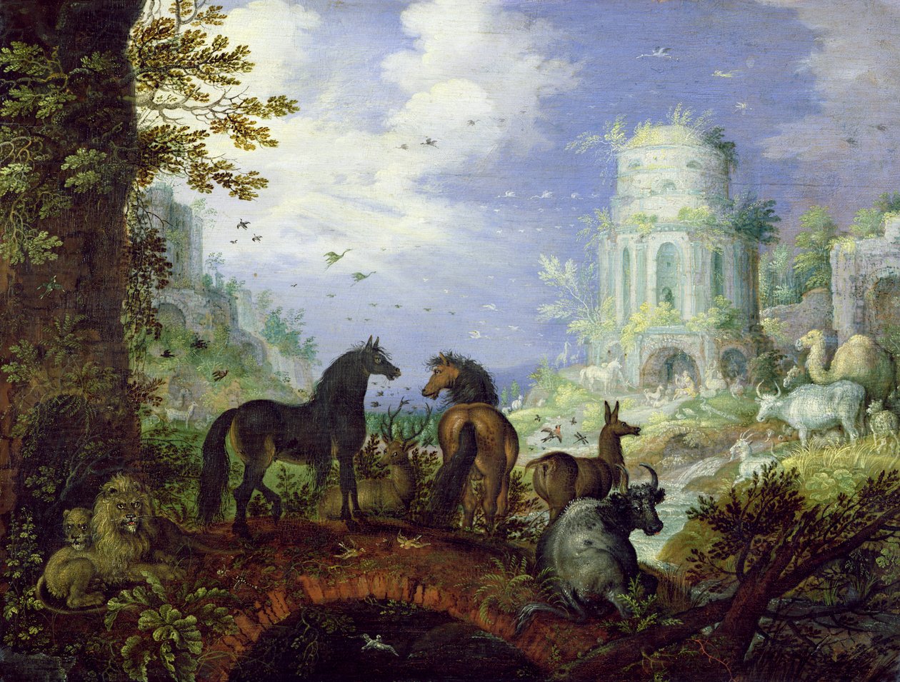 Orfeusz oczarowujący zwierzęta, 1626 autorstwa Roelandt Jacobsz. Savery